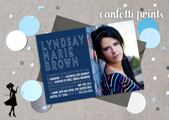 Graduation Announcement - SIMPLE Printable Il_570xn