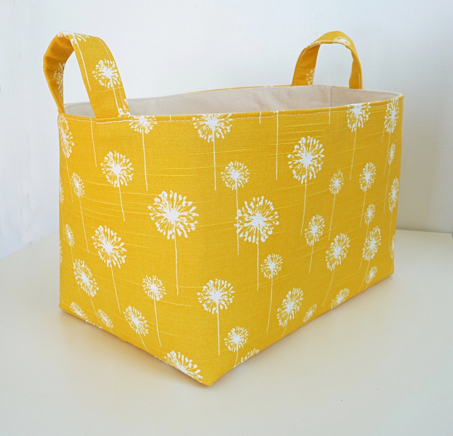 Extra Large Storage Basket Fabric Organizer in Yellow