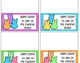 Items similar to 15 Personalized Easter "Favorite PEEPS" Candy Grams on ...