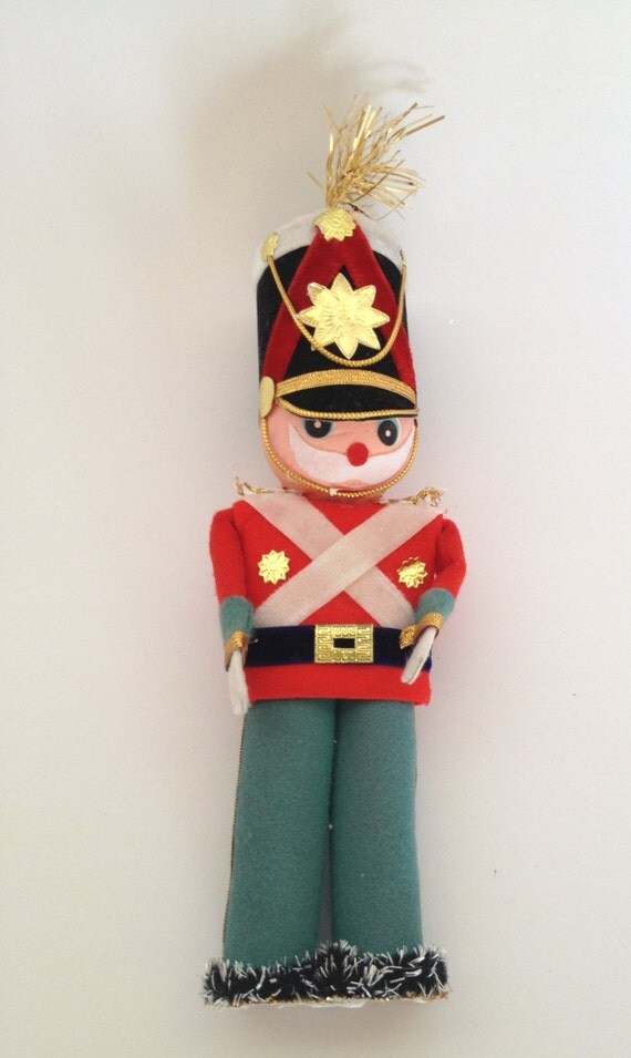 Items similar to Vintage Paper and Felt Toy Soldier, Holiday Decoration ...
