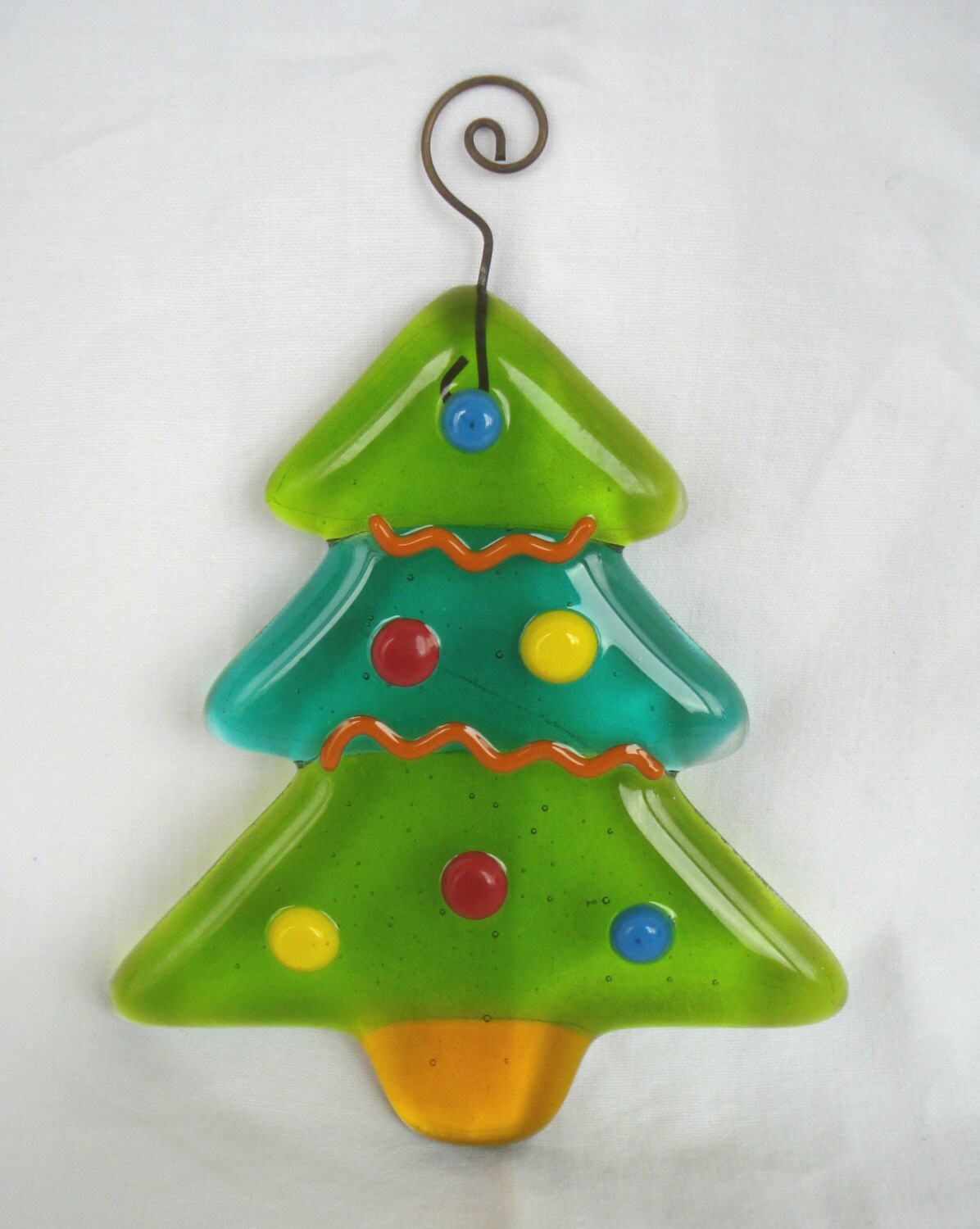 Fused Glass Christmas Tree Hanging Decoration