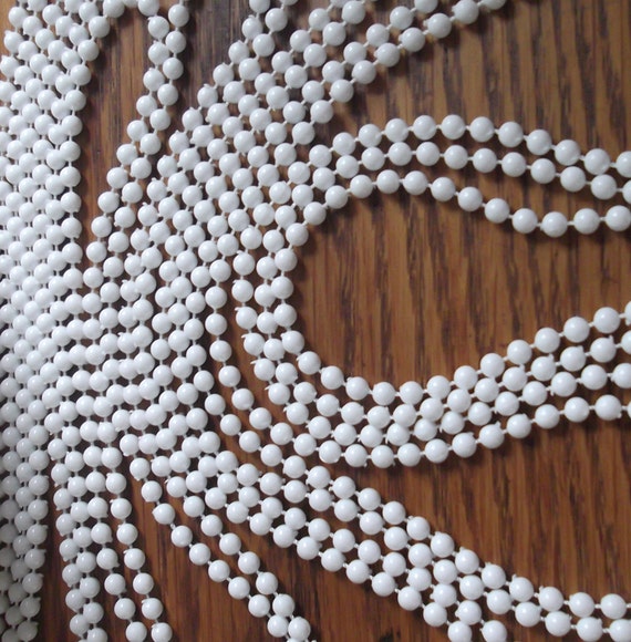 SALE 2 Yards White 4mm Plastic Ball Chain Plastic Bead Chain