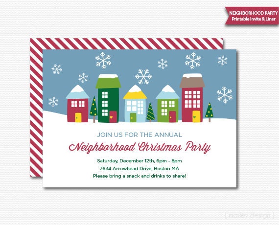 Neighborhood Holiday Party Invitation Wording 1