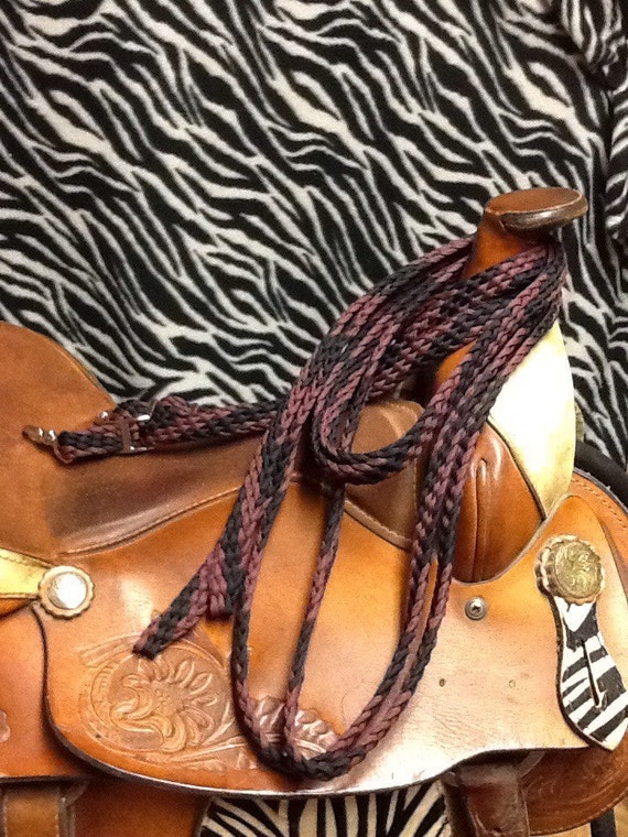 Items similar to Wide flat braided split reins 8' paracord on Etsy