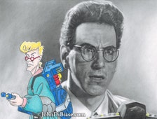 Harold Ramis als Egon Spengler in Ghostbusters mit Real Ghostbusters Egon ...