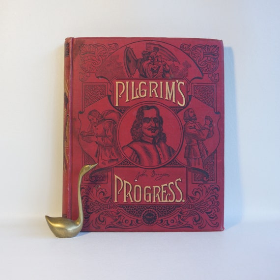 Rare Antique Book PILGRIM'S PROGRESS 1890 Highly