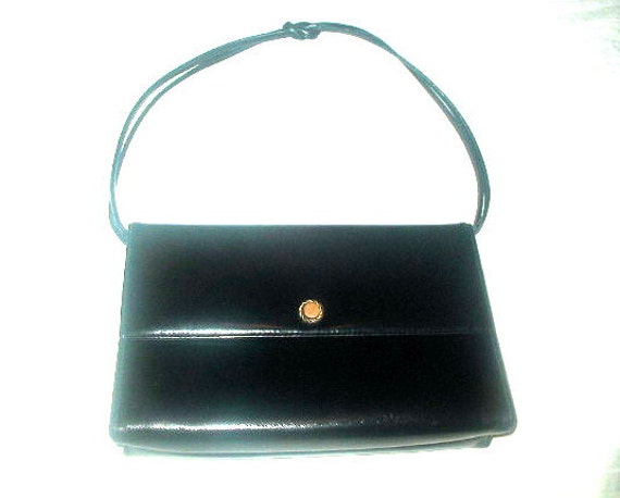 Small Black Leather Handbag by Mastercraft Made In Canada