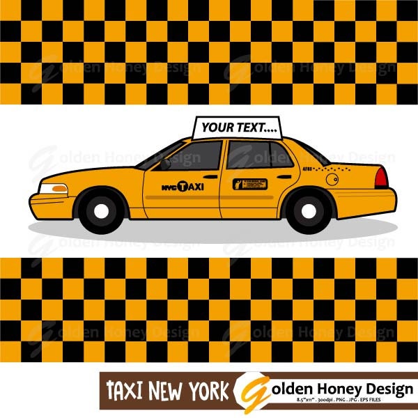 NEW YORK TAXI Clip art set comes with 1 graphic 1 by PartyPaperia