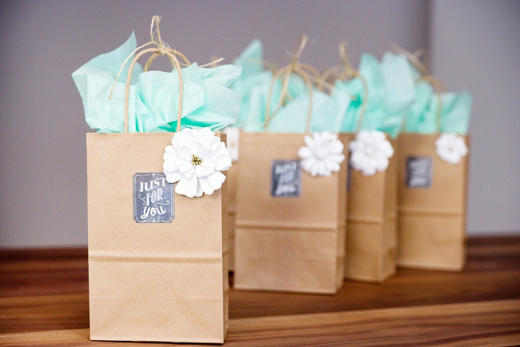 100 Small Brown Kraft Paper Bags with Handles