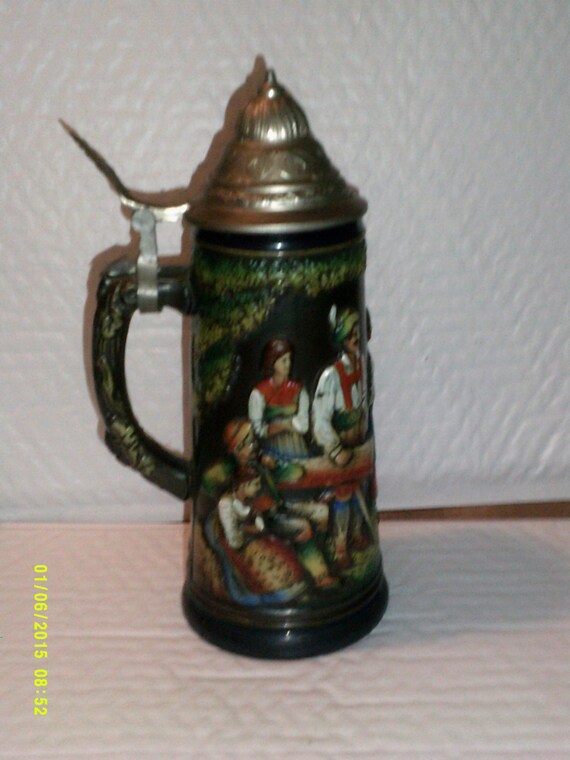 Vintage West German Original King Lidded Beer Stein by Tomwit