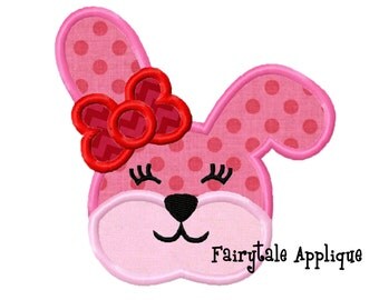 Digital Machine Embroidery Design - Easter Bunny Girl Applique