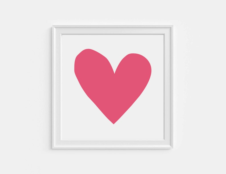 Pink heart print baby girl's nursery minimalist wall