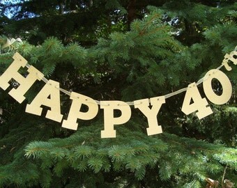 40th Birthday Banner, Happy 40th Banner, Happy 40th Anniversary Banner, 40th Birthday Decoration, 40 Glitter Banner, 40th Milestone Birthday