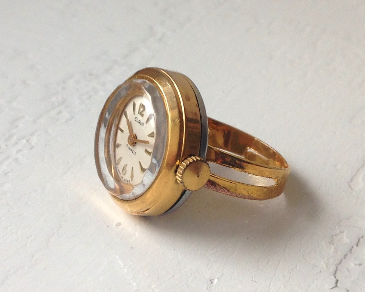 Soviet watch Gold Ring watch finger ring Recycled watch