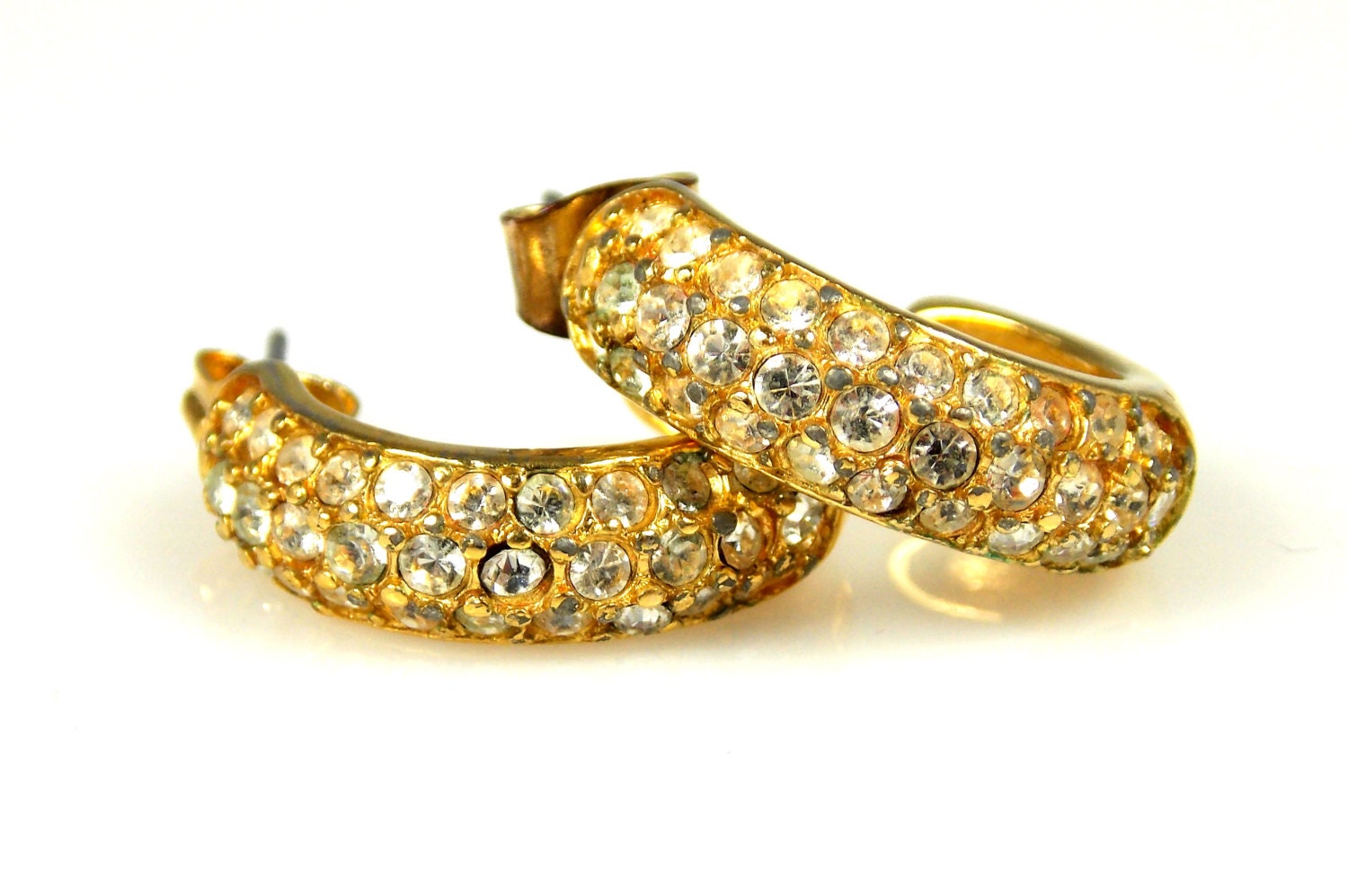 Rhinestone Half Hoop Earring main image 1