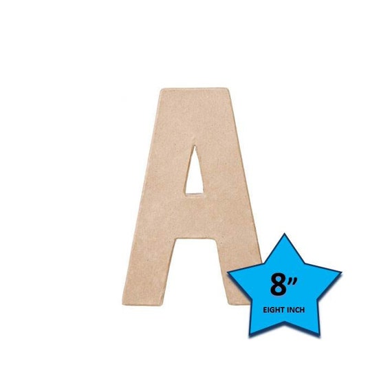 Paper Mache Cardboard Letters 8 Inch - Letter A - Paper Craft Party Decor Supplies Il_570xn