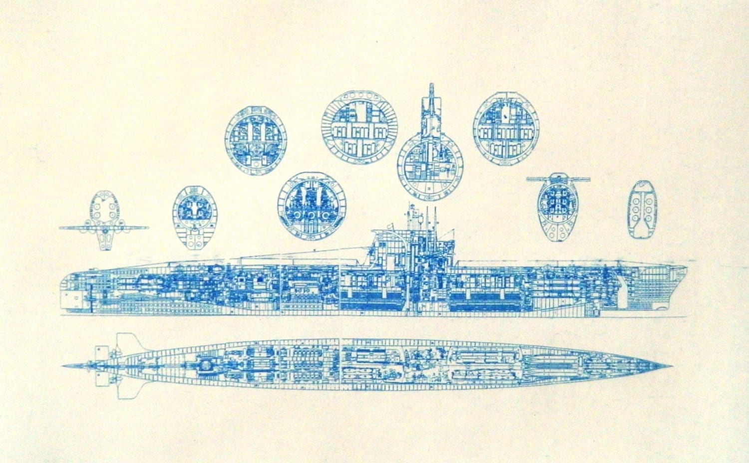 Typhoon Class Submarine Blueprint by BlueprintPlace on Etsy