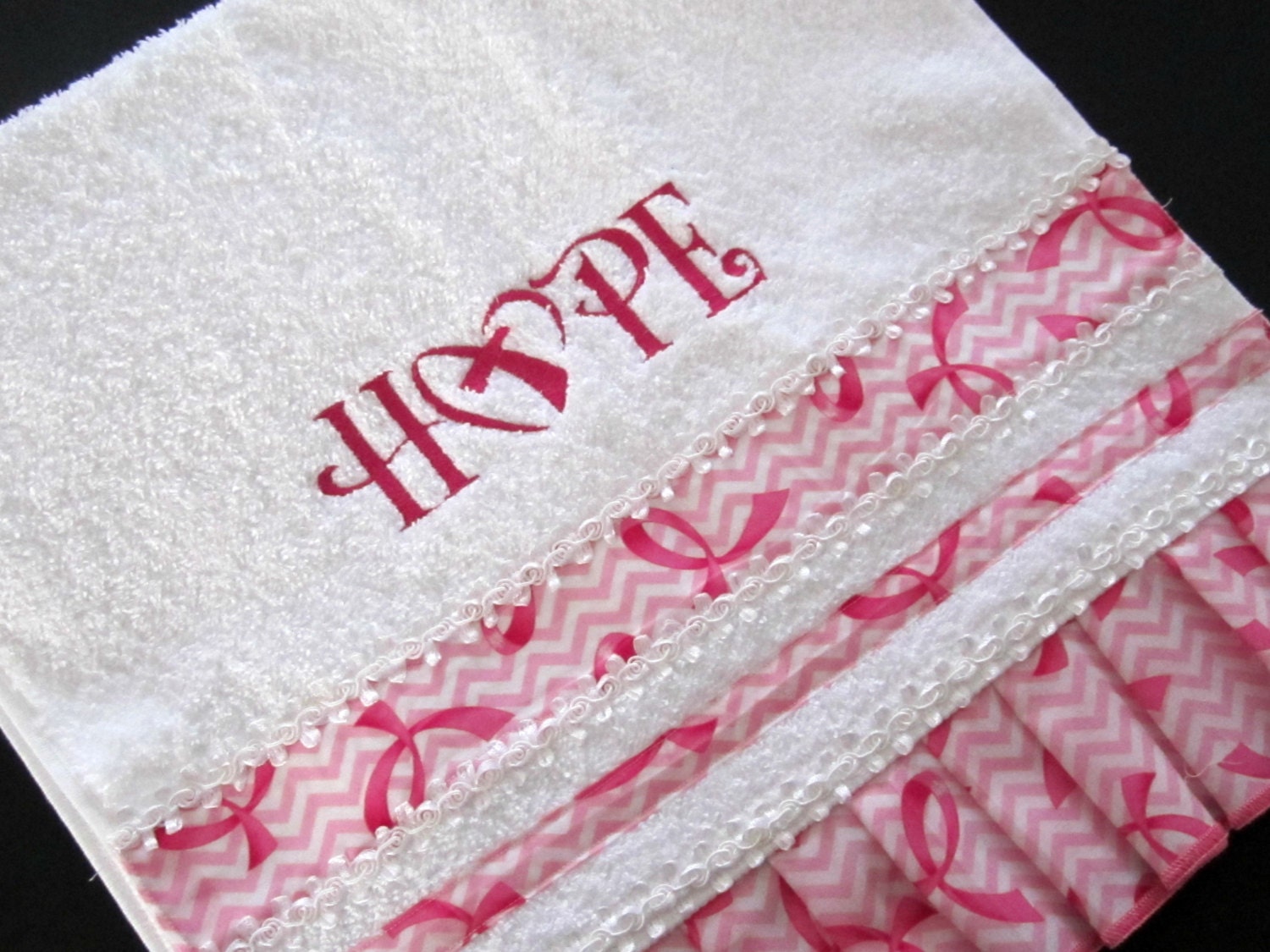 Hand Towel Breast Cancer Awareness Pink Ribbon Hope