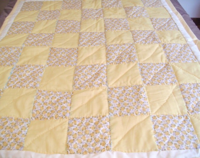 Vintage Four Patch Baby Quilt, Navtical Baby Quilt, Baby Quilt, Baby Quilt, Lap Cover