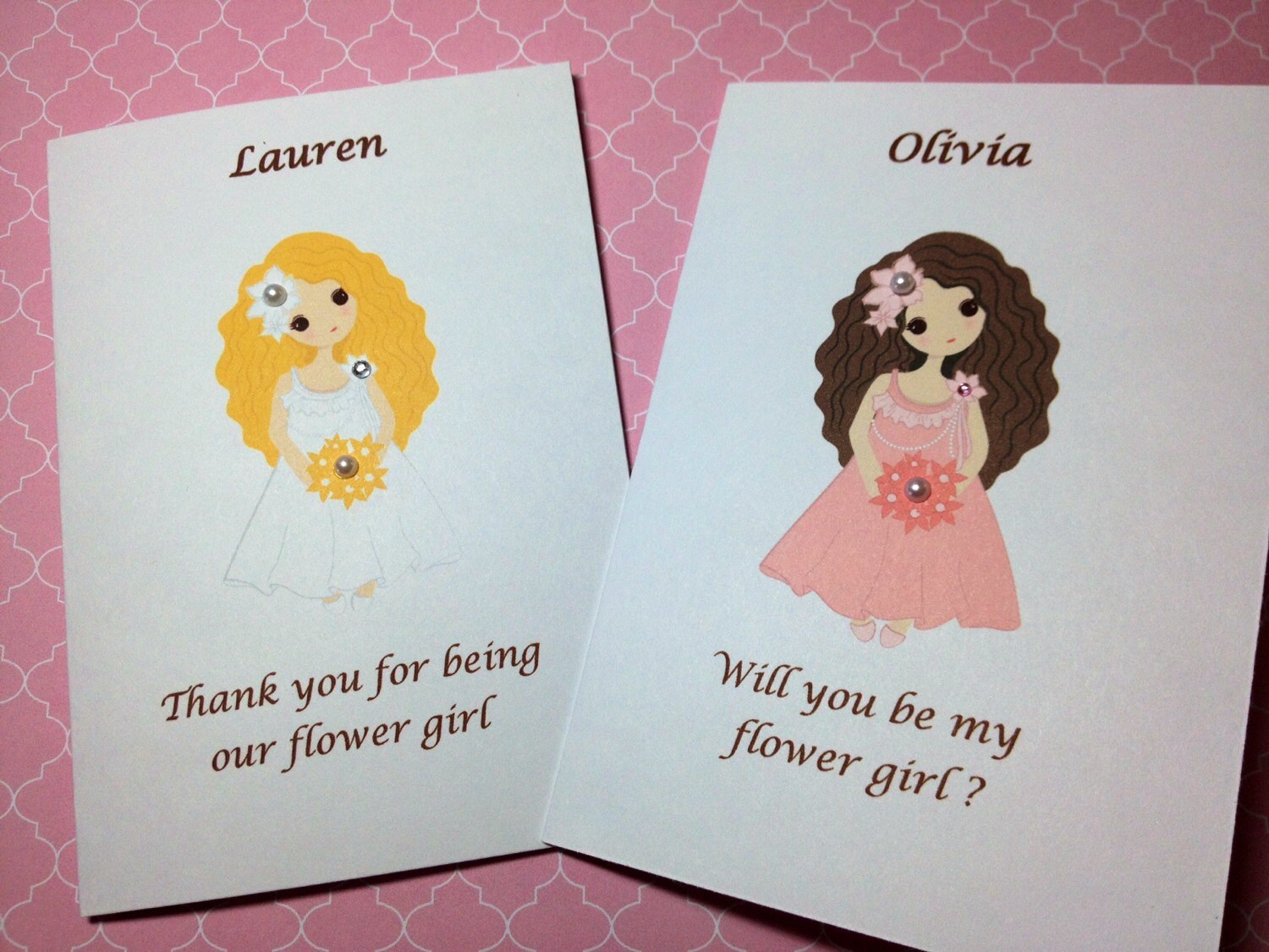 Sapphire Blue & Pearl Flower Girl Charm Bracelet Flower Girl