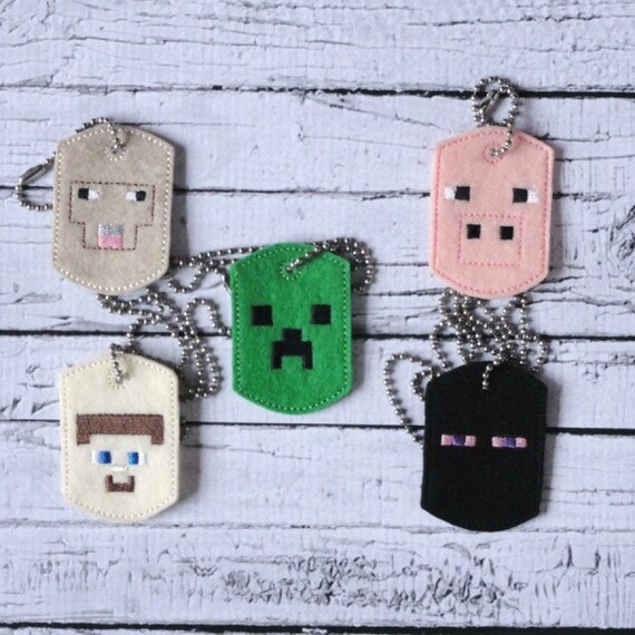 Minecraft Inspired Necklace Block People Necklace Ender