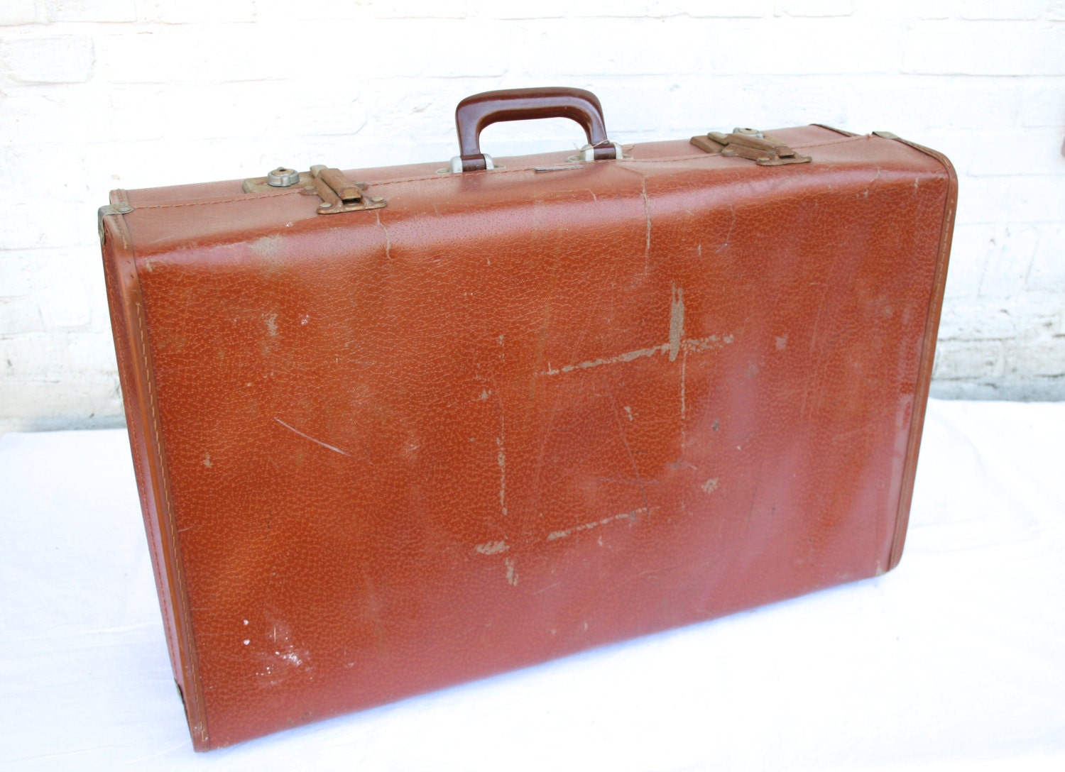 Old Cardboard Suitcase Vintage Made in England Decorative