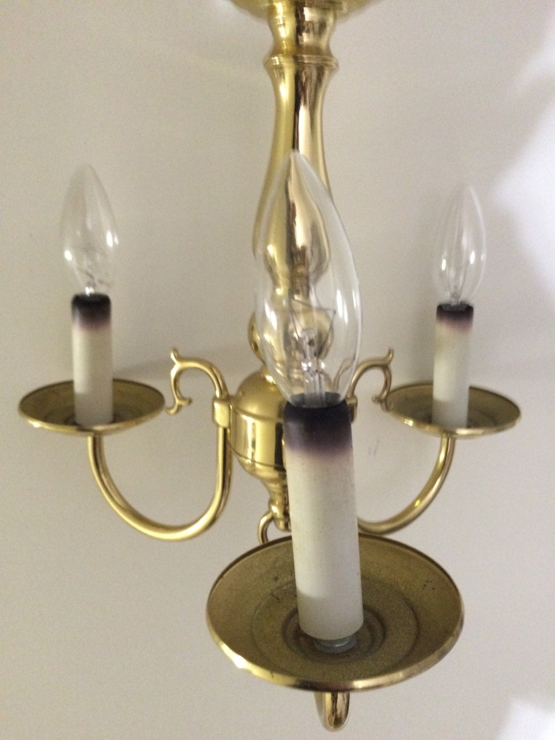 3 candle light fixture brass metallic gold by EcclectiCities