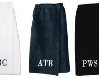 Mens Terry Velour Spa Wrap Monogrammed Gift Personalized Mens Gift