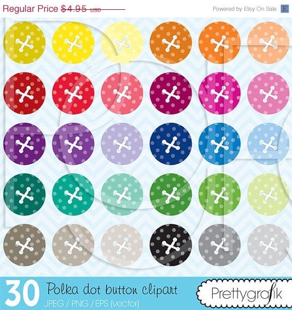 80% OFF SALE 30 button clipart commercial use, vector graphics, digital clip art, digital images - CL469 Il_570xn