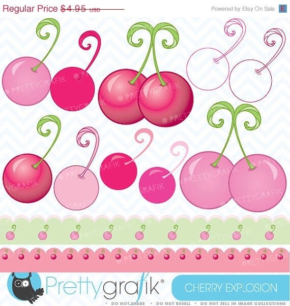 80% OFF SALE Cherry clipart commercial use, vector graphics, digital clip art, digital images - CL393 Il_570xn