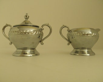 Chrome Cream and Sugar Set