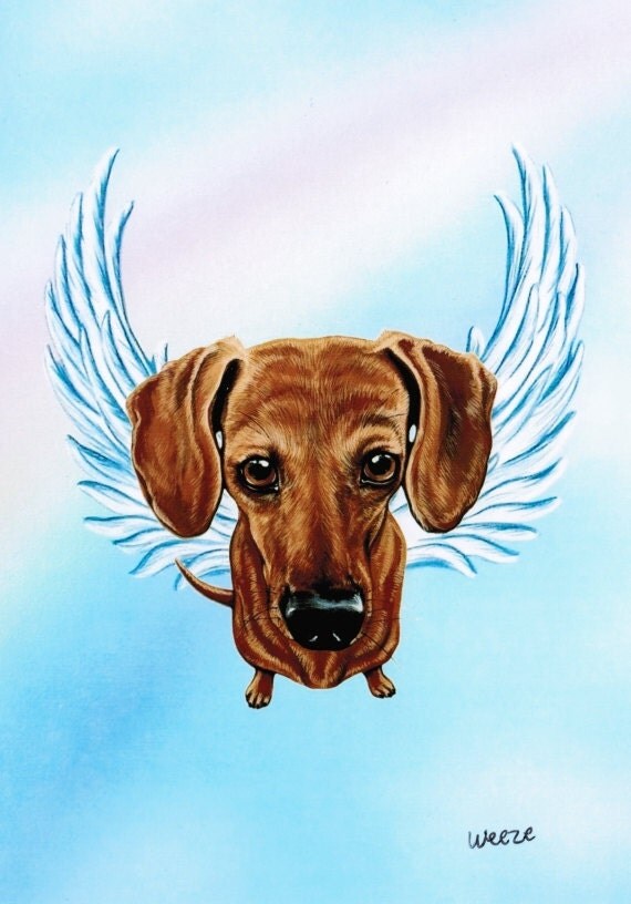 Dachshund Dachshund Angel Dachsund Dachshund Art by ArtbyWeeze