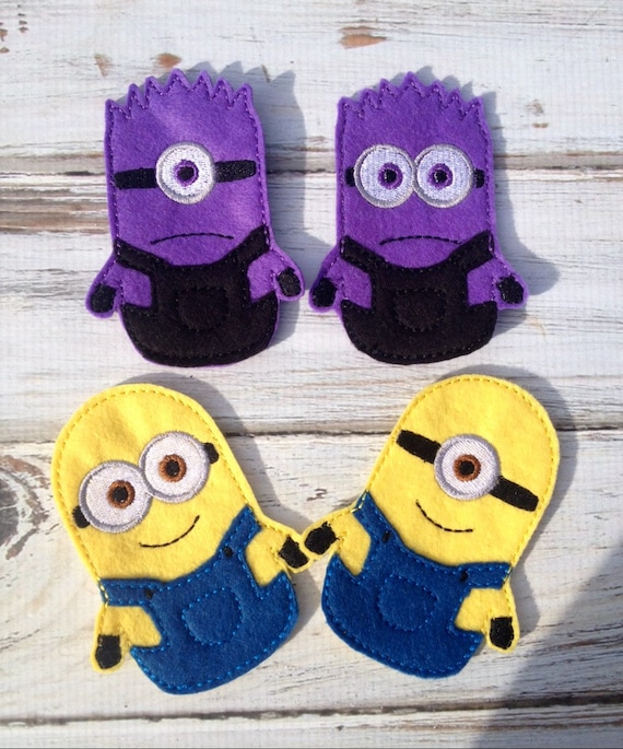 Minions inspired finger puppets by MyWonderlandBoutique on Etsy
