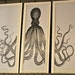 Printable Octopus Triptych Artwork Navy Octopus