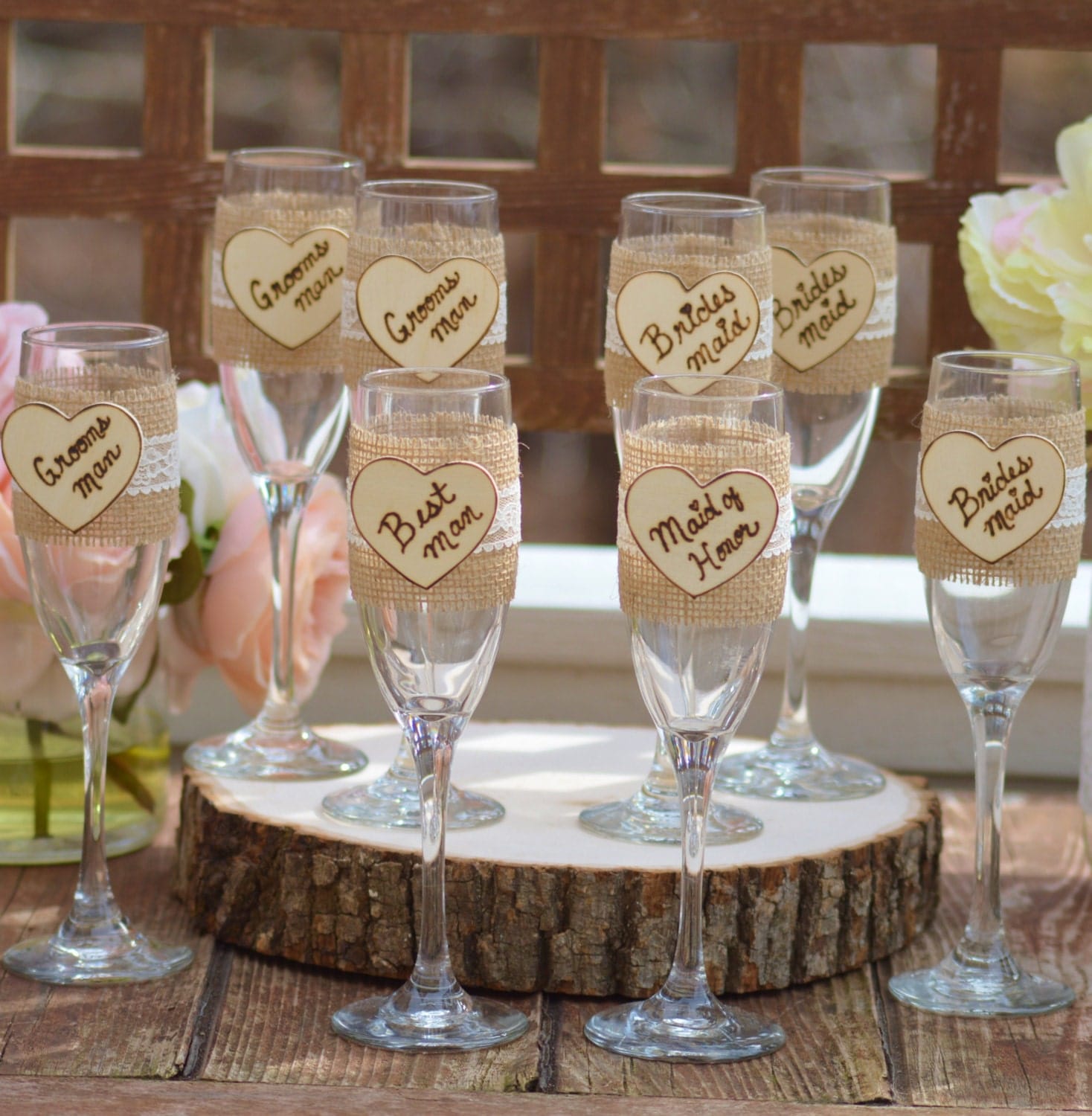 shabby chic wedding party glasses rustic wedding party gifts shabby chic wedding party glasses rustic wedding party gifts