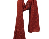 Retro Style Women's Fashion Stole Embroidered Meditation Chakra Brown Wrap Shawl