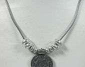 Vintage German Silver Design Statement Necklace Bohemian fashion Jewelry