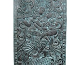 Indian doors Blue Patina Dancing Radha Krishna yoga meditation spa Wall Decor Hanging