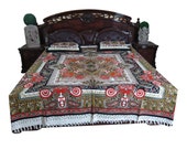 Indian Bedding Handloom Cotton Bed Cover Bedspreads-Mogul Inspired