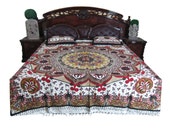 3pc Bedding Queen Size Bedcover Galicha Printed Cotton India Bedspreads
