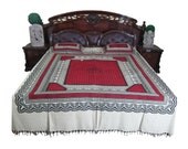 3pc set Cotton Bed Cover Indian Home Decor Cushion Set Queen Sz