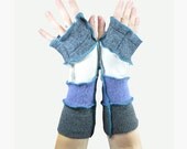 Upcycled Arm Warmers Fingerless Wool Gloves Boho Recycled