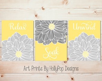 Yellow And Gray Wall Art yellow gray wall art set of 3 bathroom prints bathroom wall Yellow And Gray Wall Art yellow gray wall art set of 3 bathroom prints bathroom wall