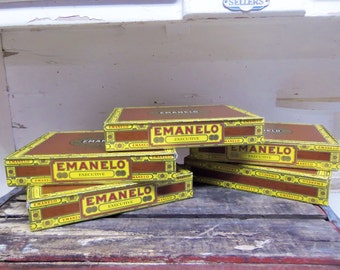 5 Cardboard Emanelo Cigar Boxes for Crafting Projects B20