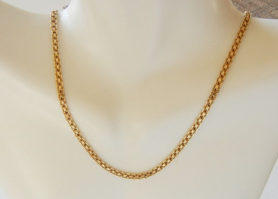 Solid 14k Yellow Gold Wheat Chain Necklace Marked 16 inch