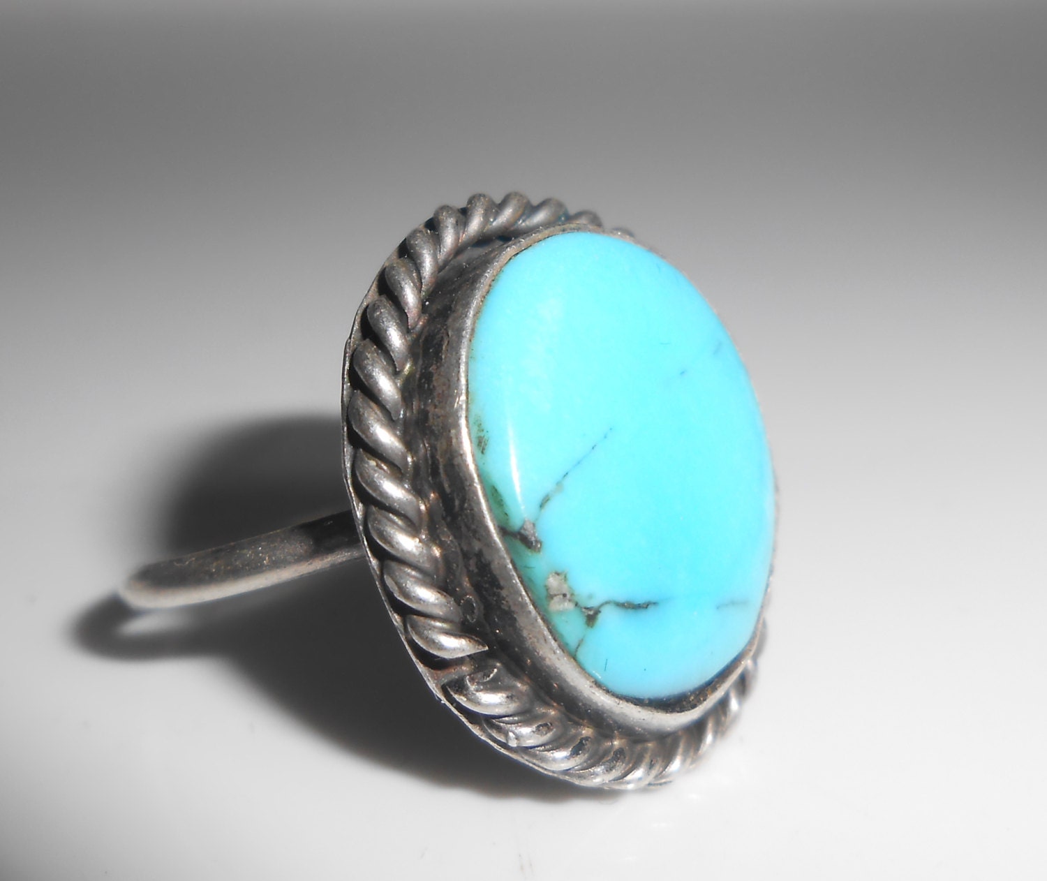 Sterling Turquoise Southwest Ring Size 7