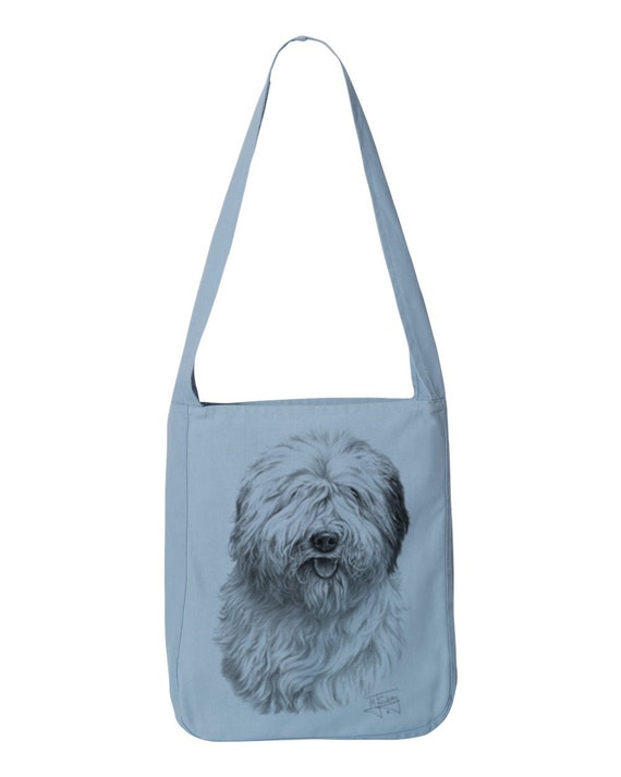 Old English Sheepdog Dog All Purpose - 100% Cotton Canvas Sling Bag