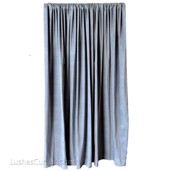 Items similar to Luxurious Gray Cotton Velvet Curtain Panel 144 Inch H Long Heavy Thick Custom 