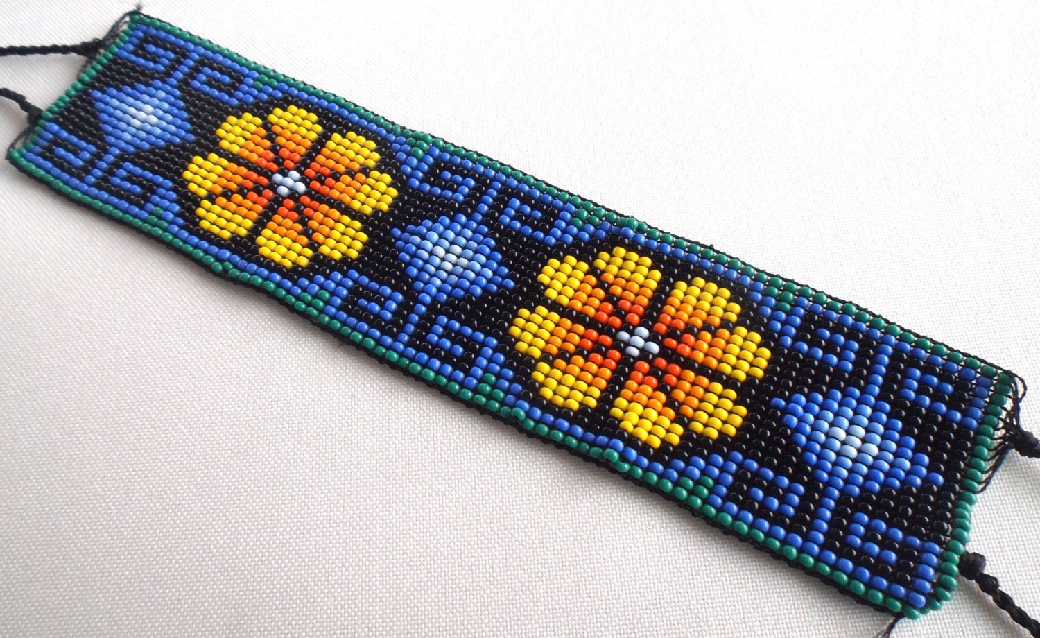 Mexican Huichol Loom Beaded Peyote Bracelet