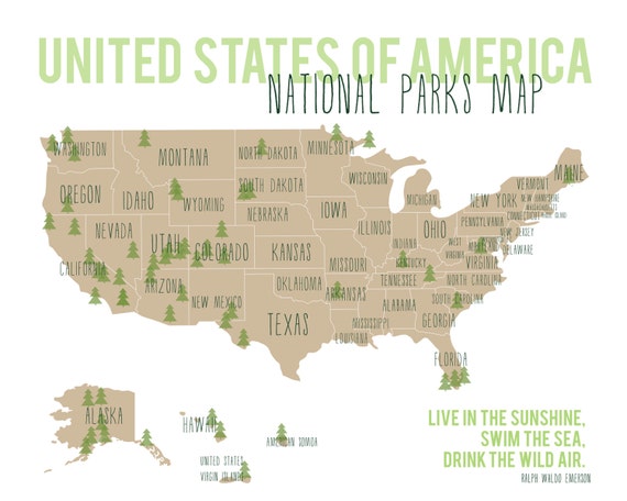 United States National Parks Map